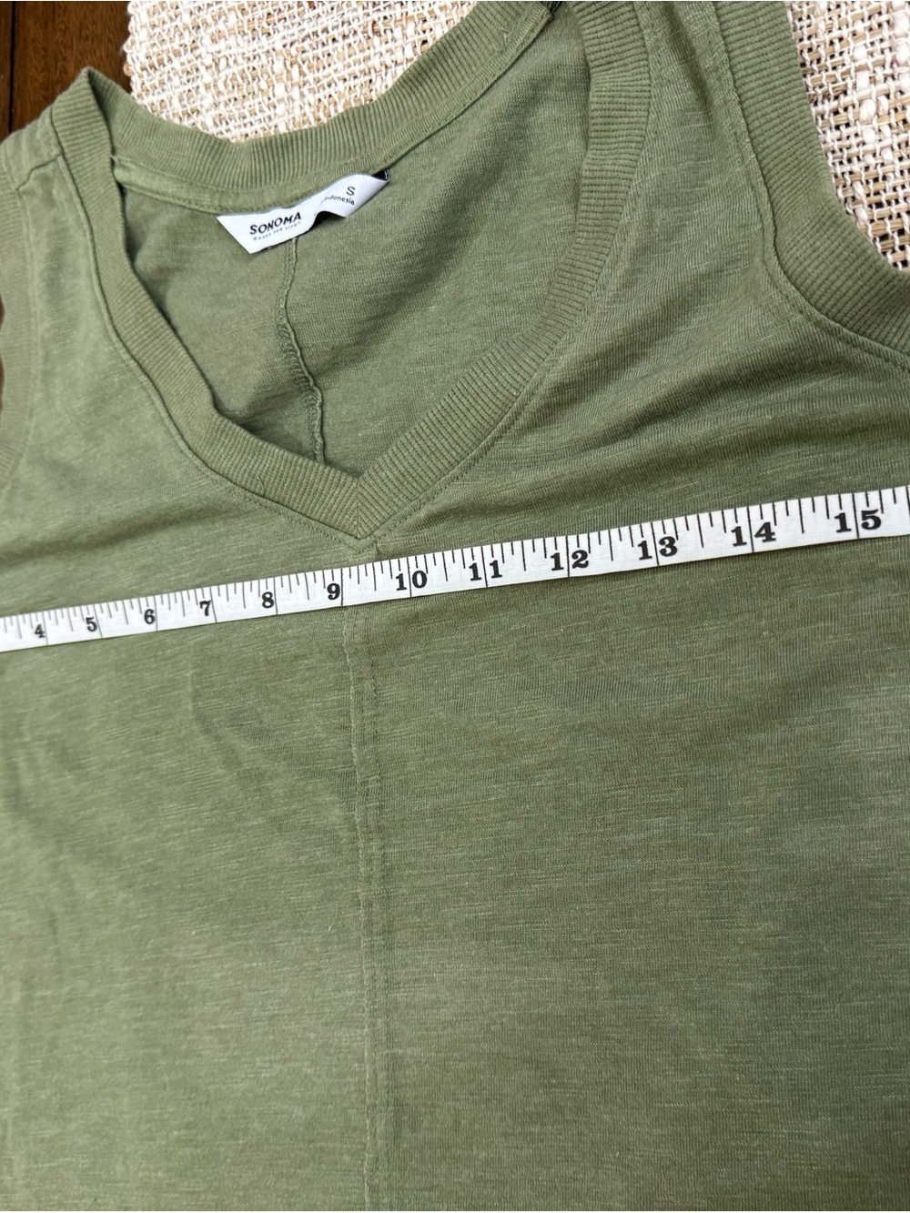 SONOMA Goods For Life Olive Green Sleeveless V-Neck Midi Dress size Small - Picture 4 of 8